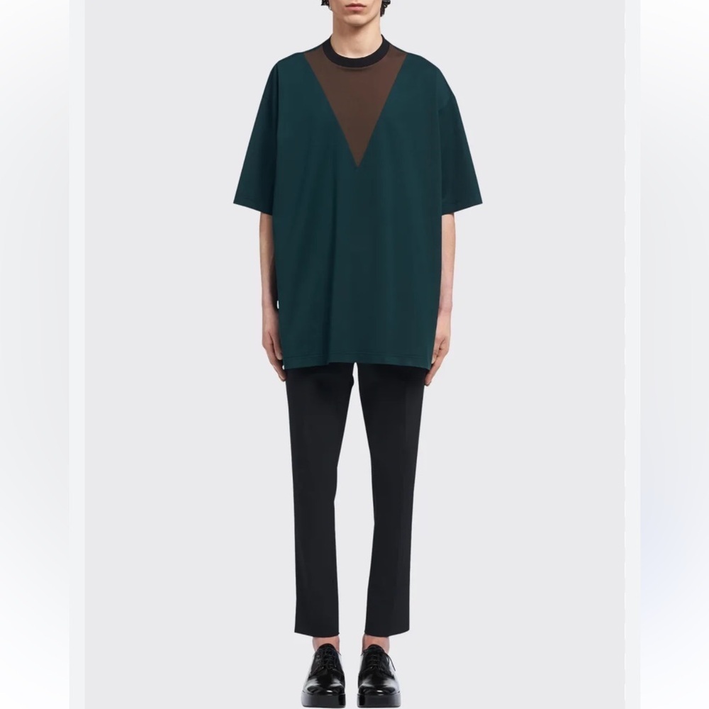 PRADA Men's Oversized Triangle-Panel T-Shirt from 2021 Size XXL NWT